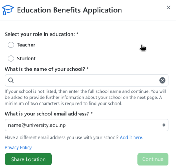 Benefit Application Form